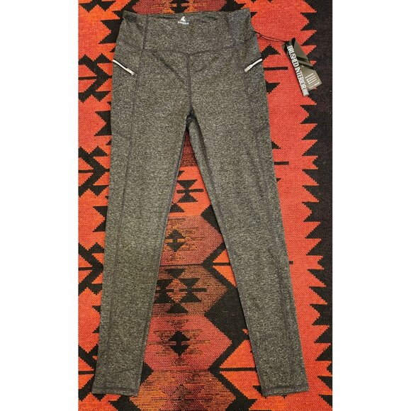 NEW Kyodan Women's Activewear Leggings P/S Charcoal Gray With Pockets - Picture 1 of 8